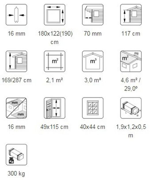 Casita infantil de madera Palmako Toby 2.1 m2 212 x 284 cm suelo incluido + tobogan no incluido + descarga suelo incluida eld16-1819 101129