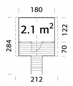 Casita infantil de madera Palmako Toby 2.1 m2 212 x 284 cm suelo incluido + tobogan no incluido + descarga suelo incluida eld16-1819 101129