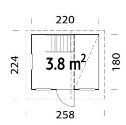 Casita infantil de madera Palmako tom 3.8 m2 258 x 224 cm 101091 (Suelo incluido) DESCARGA A SUELO INCLUIDA