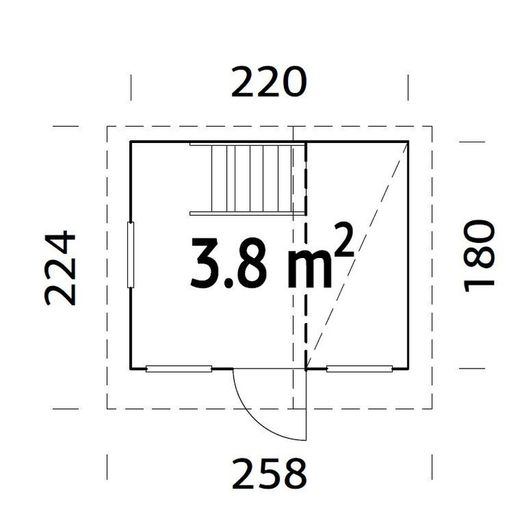 Casita infantil de madera Palmako tom 3.8 m2 258 x 224 cm 101091 (Suelo incluido) DESCARGA A SUELO INCLUIDA