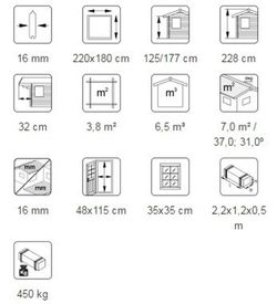Casita infantil de madera Palmako tom 3.8 m2 258 x 224 cm 101091 (Suelo incluido) DESCARGA A SUELO INCLUIDA