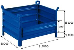 Panier en tôle 1000 x 800 avec côté rabattable 5041-A