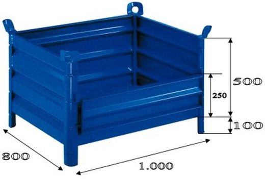 Panier en tôle 1000 x 800 avec côté rabattable 5041-A