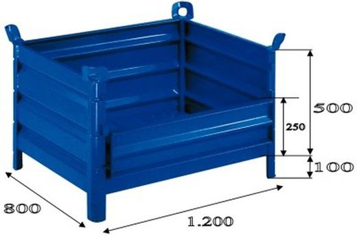 Cestón chapa 1200 x 800 con lateral abatible 5042-A