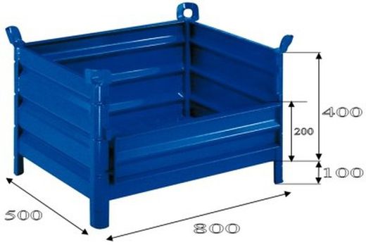 Cestón chapa 800 x 500 con lateral abatible 5040-A