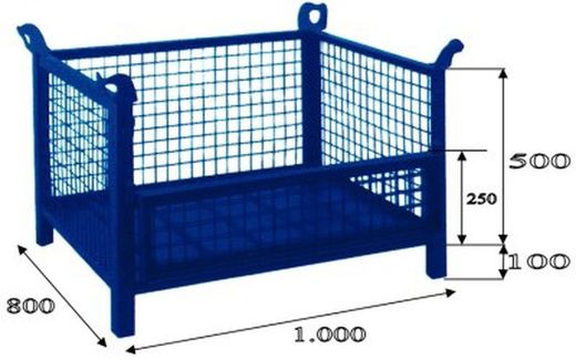 Cestón malla 1000 x 800 con lateral abatible 5035-A