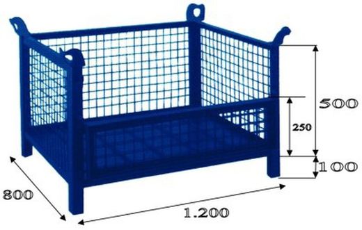 Cestón malla 1200 x 800 con lateral abatible 5036-A