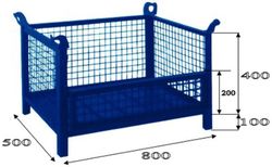 Cestón malla 800 x 500 con lateral abatible 5034-A