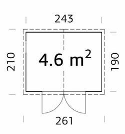 Galpão de madeira Palmako dá 4,5 m2 243 x 190 cm el16-2419 101176