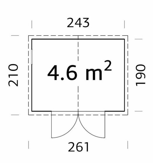 Galpão de madeira Palmako dá 4,5 m2 243 x 190 cm el16-2419 101176