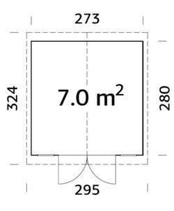 Galpão de madeira Palmako dá 7,5 m2 273 x 280 cm el16-2728 101198