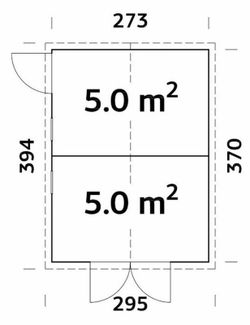 Galpão de madeira Palmako dá 9,9 m2 273 x 370 cm el16-2737 101206