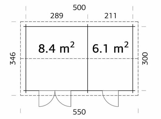 Cobertizo de madera Palmako jari 14.5 m2 550 x 346 cm fr28-5232 101338