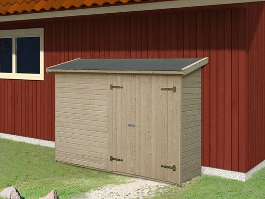 Cobertizo de madera Palmako leif 2.2 m2 254 x 112cm el16-2309 101080 no tiene parte trasera