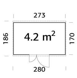 Galpão de madeira Palmako leif 4,5 m2 273 x 170 cm el16-2717 101081