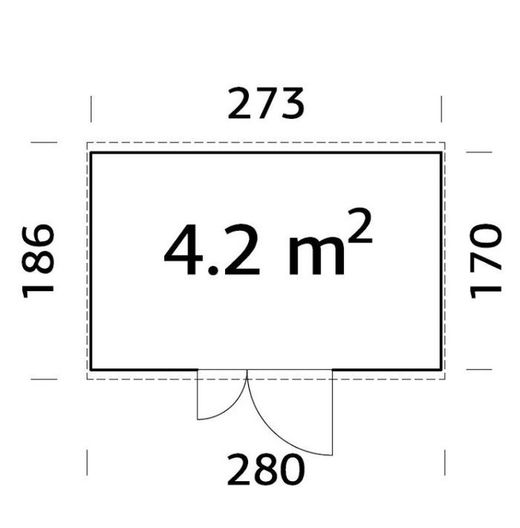 Galpão de madeira Palmako leif 4,5 m2 273 x 170 cm el16-2717 101081
