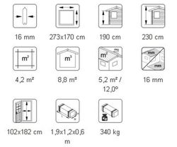 Galpão de madeira Palmako leif 4,5 m2 273 x 170 cm el16-2717 101081