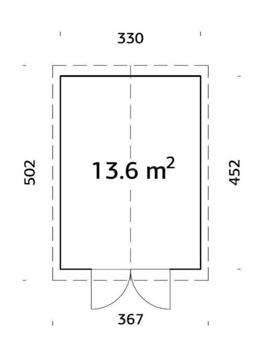 Galpão de madeira Palmako Martin 13,6 m2 330 x 452 cm el18-3345-2 101045