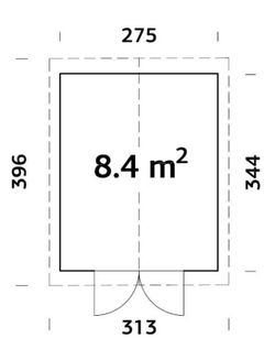 Galpão de madeira Palmako Martin 8,4 m2 275 x 344 cm el18-2734 101086