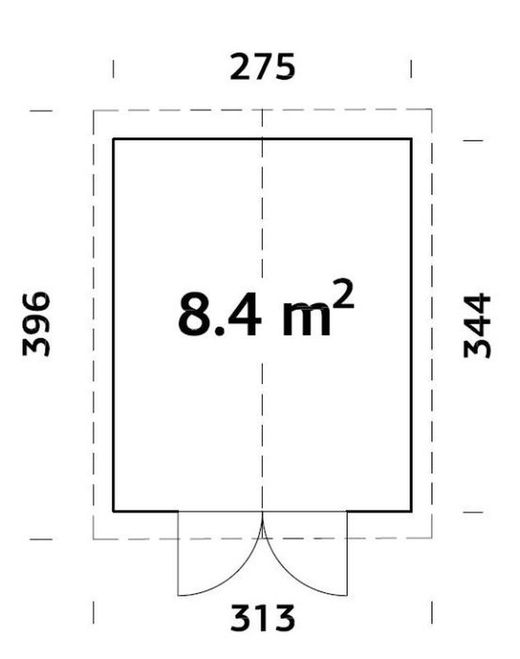 Galpão de madeira Palmako Martin 8,4 m2 275 x 344 cm el18-2734 101086