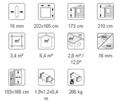 Galpão de madeira Palmako mia 3,4 m2 222 x 165 cm el16-2217 101076 sem parede traseira !!!