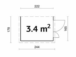 Galpão de madeira Palmako mia 3,4 m2 222 x 165 cm el16-2217 101076 sem parede traseira !!!