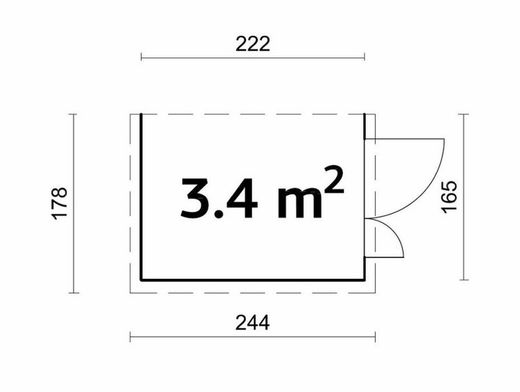 Galpão de madeira Palmako mia 3,4 m2 222 x 165 cm el16-2217 101076 sem parede traseira !!!