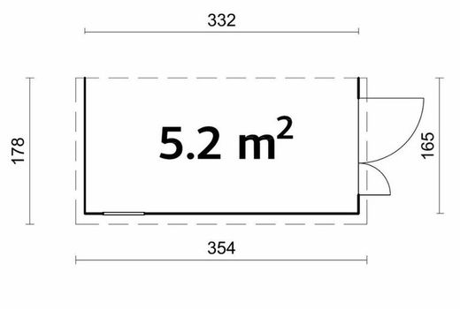 Cobertizo de madera Palmako mia 5.2 m2 333 x 165 cm el16-3317 101184 Sin pared trasera