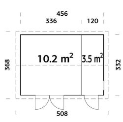 Cobertizo de madera Palmako olaf 13.5 m2 452 x 330 cm el18-4633 101231