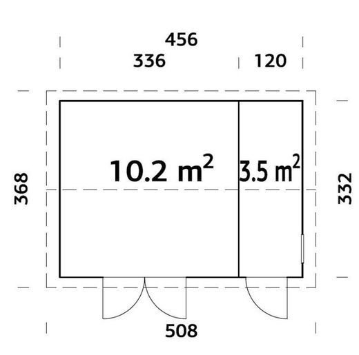 Cobertizo de madera Palmako olaf 13.5 m2 452 x 330 cm el18-4633 101231