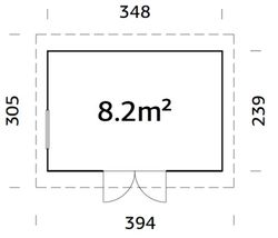 Cobertizo de madera PALMAKO STIG 8.2 m2 394 x 305 cm 110073