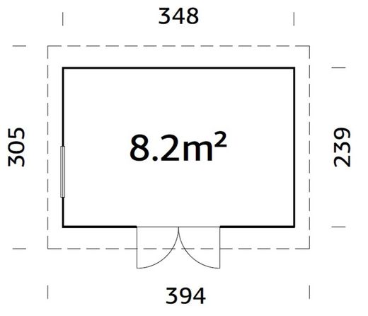 Cobertizo de madera PALMAKO STIG 8.2 m2 394 x 305 cm 110073