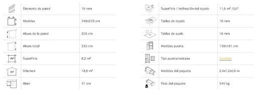 Cobertizo de madera PALMAKO STIG 8.2 m2 394 x 305 cm 110073