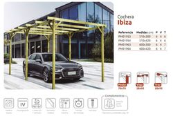 Cochera de Madera Maciza IBIZA con tratamiento Autoclave A4