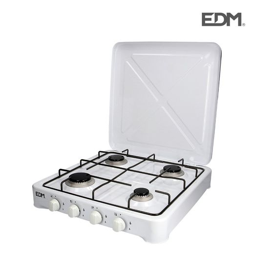 Cuisinière à gaz - émaillée - 4 feux - EDM