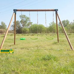 Columpio de madera MASGAMES KIBO PLUS Triple 2 asientos + plataforma MA700028