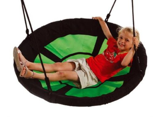Columpio MADERA REDONDA MASGAMES DOBLE PLUS + asiento Nido + asiento de madera MA700016