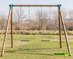 Columpio MADERA REDONDA MASGAMES FUJI Adultos con asientos con cadenas MA700051