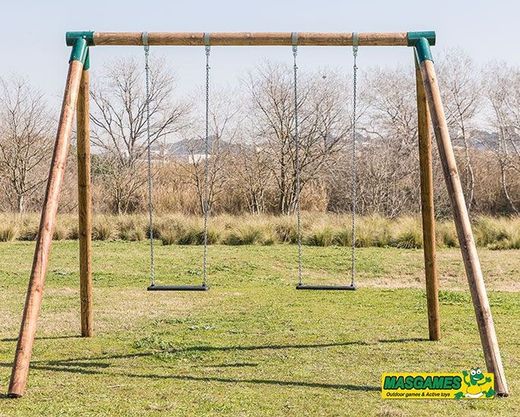 Columpio MADERA REDONDA MASGAMES FUJI Adultos con asientos con cadenas MA700051