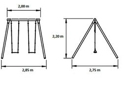 Columpio MADERA REDONDA MASGAMES KIBO doble de madera MA700026