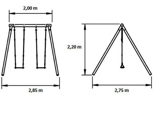 Columpio MADERA REDONDA MASGAMES KIBO doble de madera MA700026