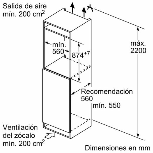Congelador integrable SIEMENS GI21VAFE0 IQ500 87.4 x 55.8 cm Puerta fija