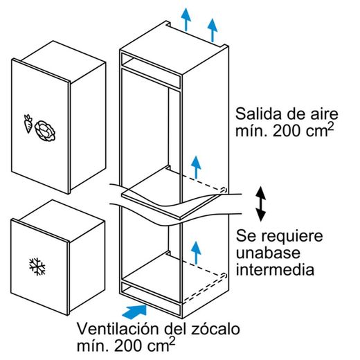 Congelador integrable SIEMENS GI21VAFE0 IQ500 87.4 x 55.8 cm Puerta fija