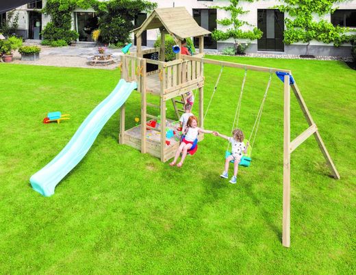 Parque infantil MASGAMES PAGODA L con columpio Doble MA811601
