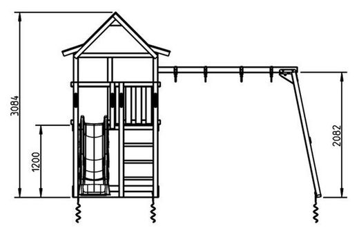 Parque infantil MASGAMES PAGODA L con columpio Doble MA811601