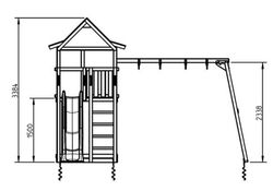 Parque infantil MASGAMES PAGODA XL con columpio doble MA821601