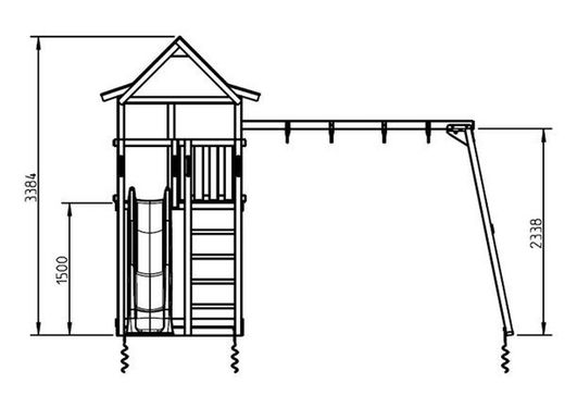 Parque infantil MASGAMES PAGODA XL con columpio doble MA821601