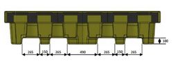 Cubeta 2 depositos 1000 litros con rejilla 2.480 x 1.285 x 500 mm 3086