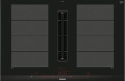 Encimera con ventilación Placa de inducción con extractor integrado Siemens negro EX875LX67E