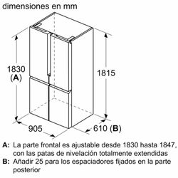 Frigorifico Americano SIEMENS KF96NVPEA IQ300 multipuerta 183 x 90.5 cm Acero inoxidable antihuellas